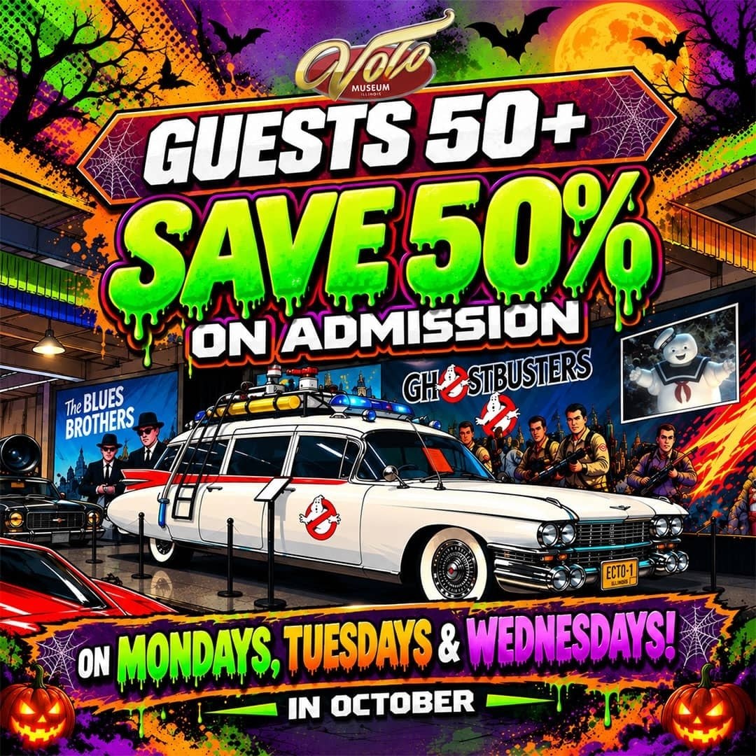 Guests 50+ Get 50% Off Volo Admission Every Mon, Tues, Wed in October