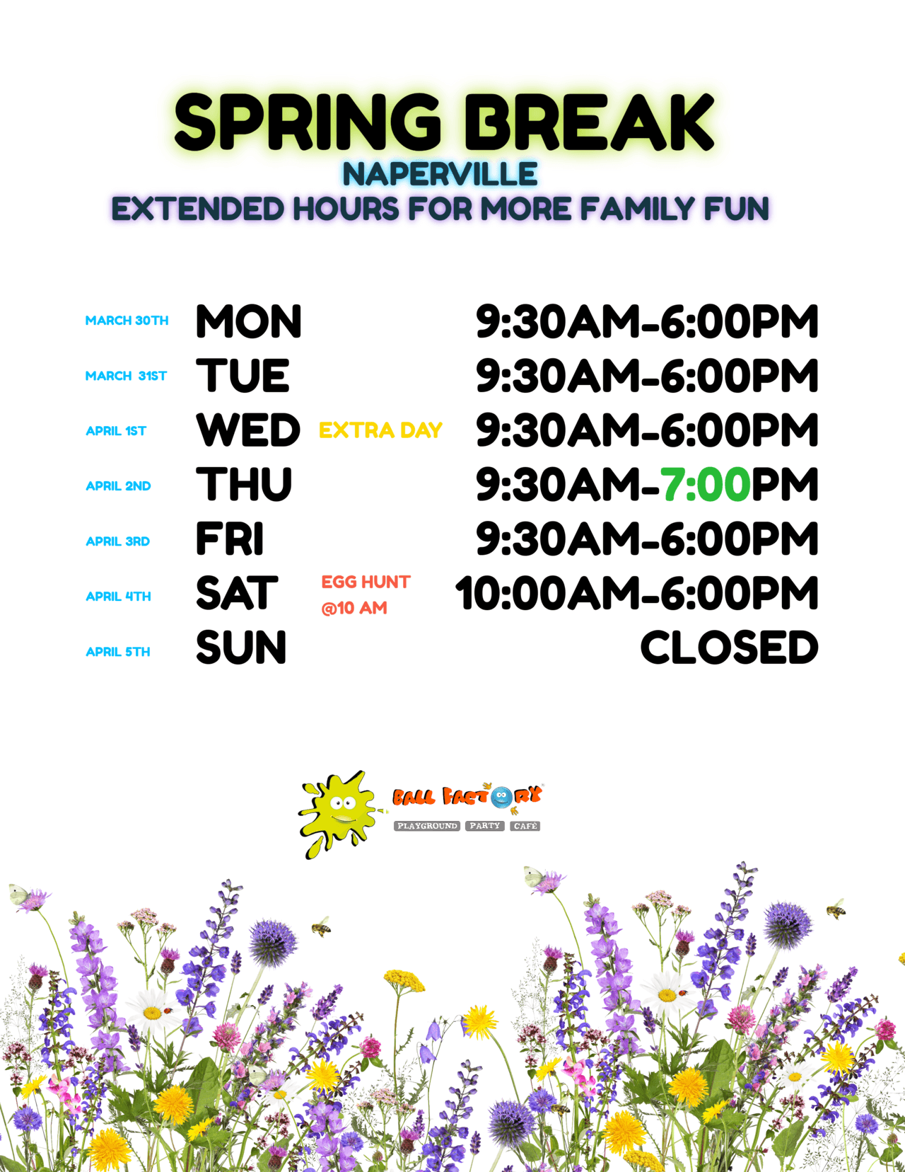 Extended Hours for Spring Break